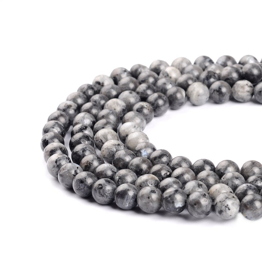 6mm Natural Larvikite Black Labradorite Gemstone Round Loose Beads for Jewelry Making (58-62pcs/strand)
