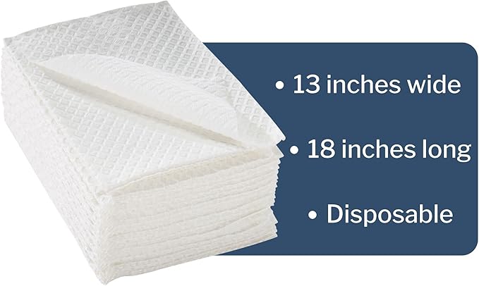 McKesson Disposable Towels [Pack of 500] for Dental Bibs, Nails, Tattoo, Dentist, Medical - 13 x 18 in, 2-Ply Tissue with Poly Back, Diamond Embossed, White