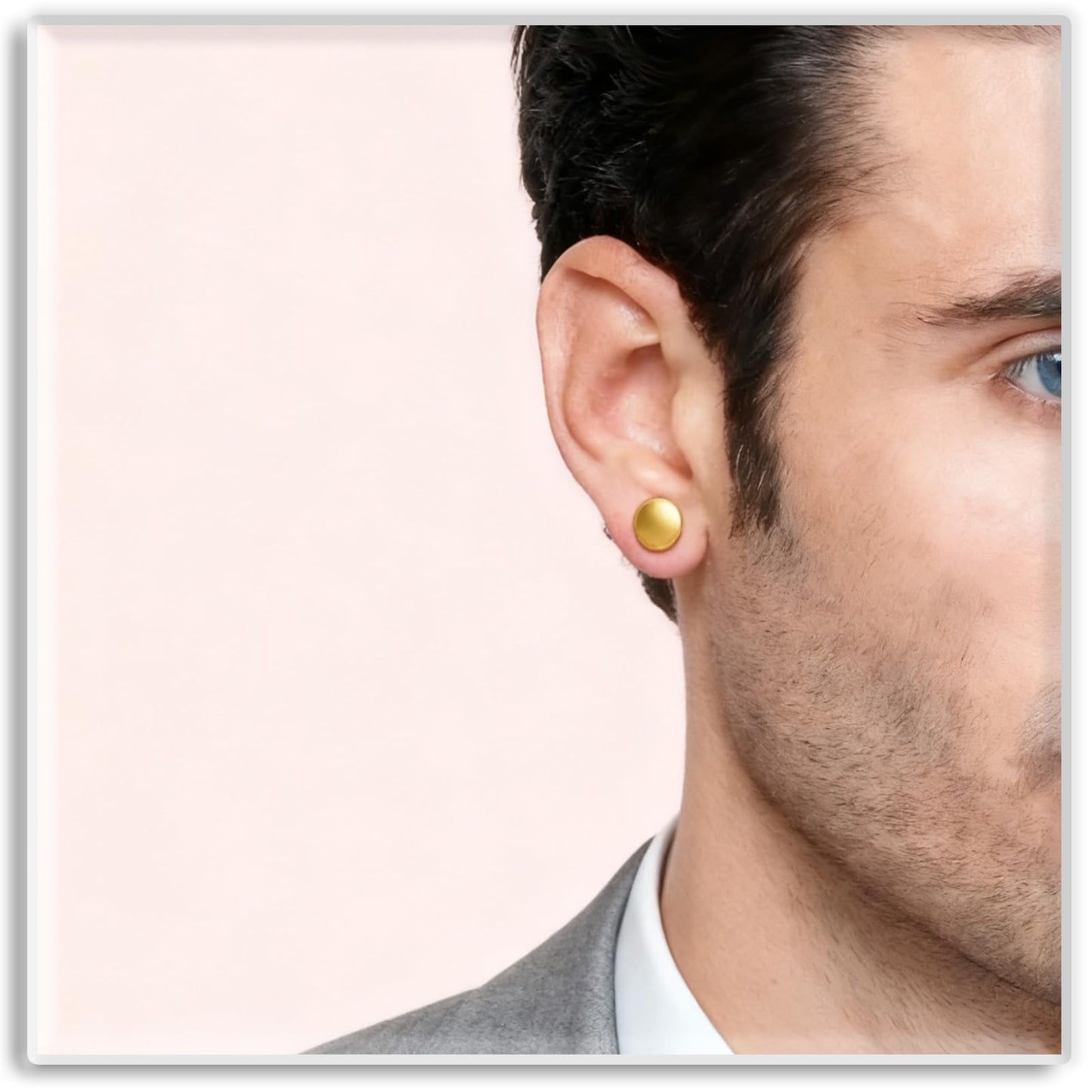 Xusamss Punk Body Piercing Titanium Steel Round Barbell Stud Earrings