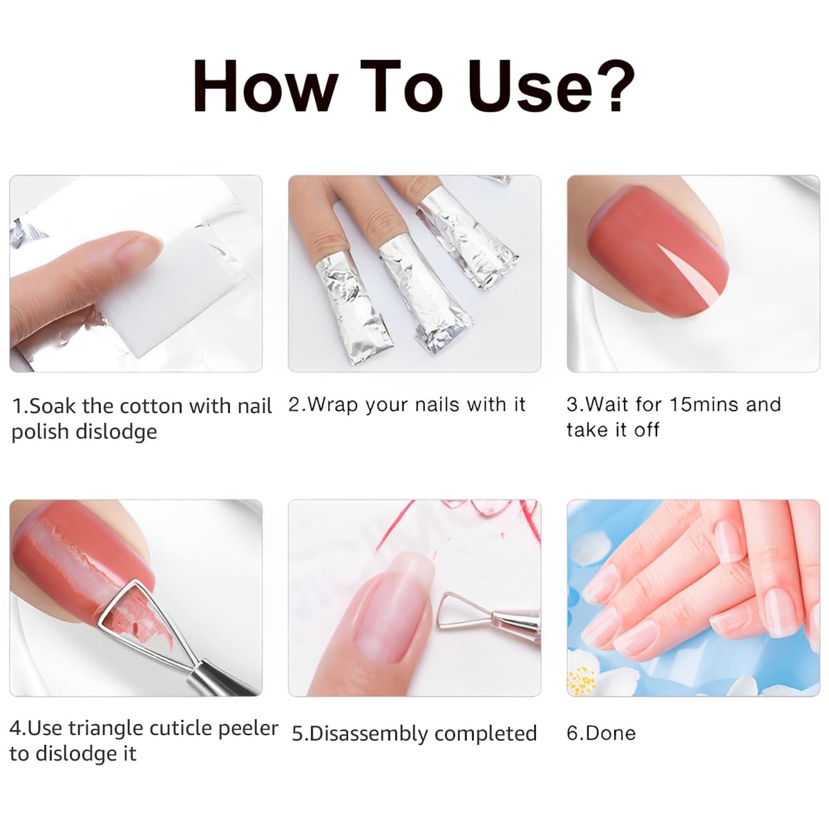 1000Pcs Nail Removal Foil Wraps Soak Off Foils for Nails Foil Nail Wraps Nail Polish Remover Foils Wipes Pads for Nails with Pre-attached Lint-Free Cotton Pads (1000Pcs)