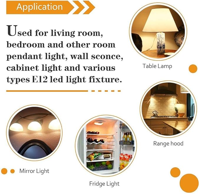 3 Pack E12 LED Candelabra C7 Chandelier C37 Fan Light Bulbs Kx-2000 Bulbrite Replacement, 7W Equivalent to 70W Incandescent, 700LM AC120V (Warm White 3000K)