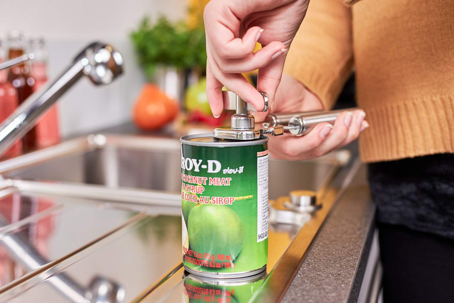 Rösle Stainless Steel Can Opener with Pliers Grip, 7-inch