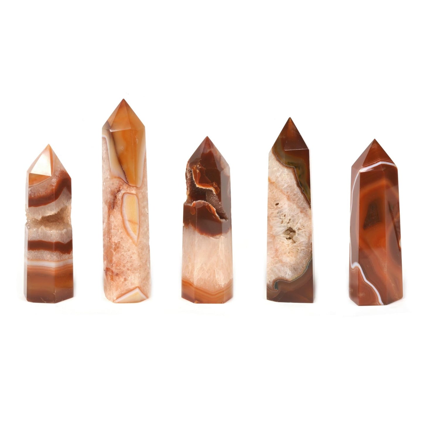 Large Red Drusy Druzy Agate Gemstone Crystal Pointed Hexagonal Tower Reiki Chakra Faceted Prism Wand Stone Home Decor