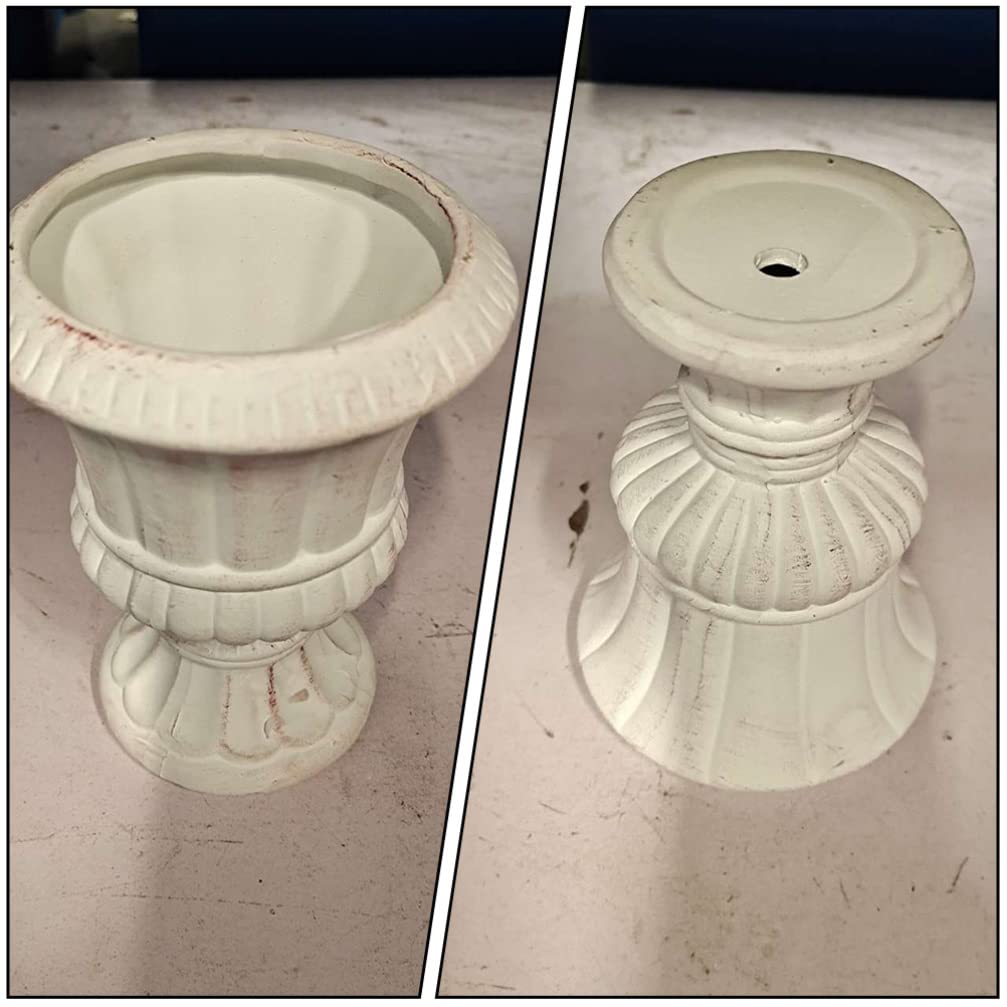 Cabilock Cement Vase Flower Pot Decorative Garden Urn Set Modern Style Plant Container