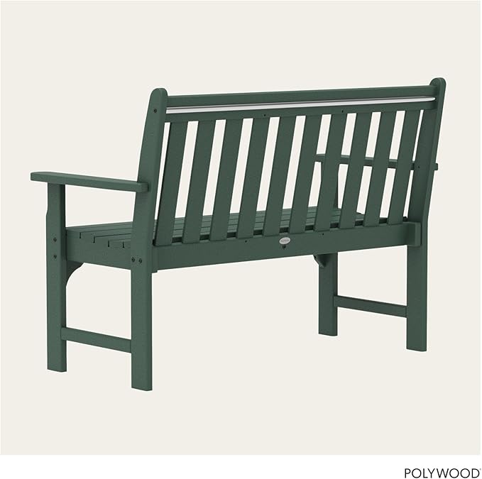 POLYWOOD Vineyard 48" Outdoor Patio Bench, Green