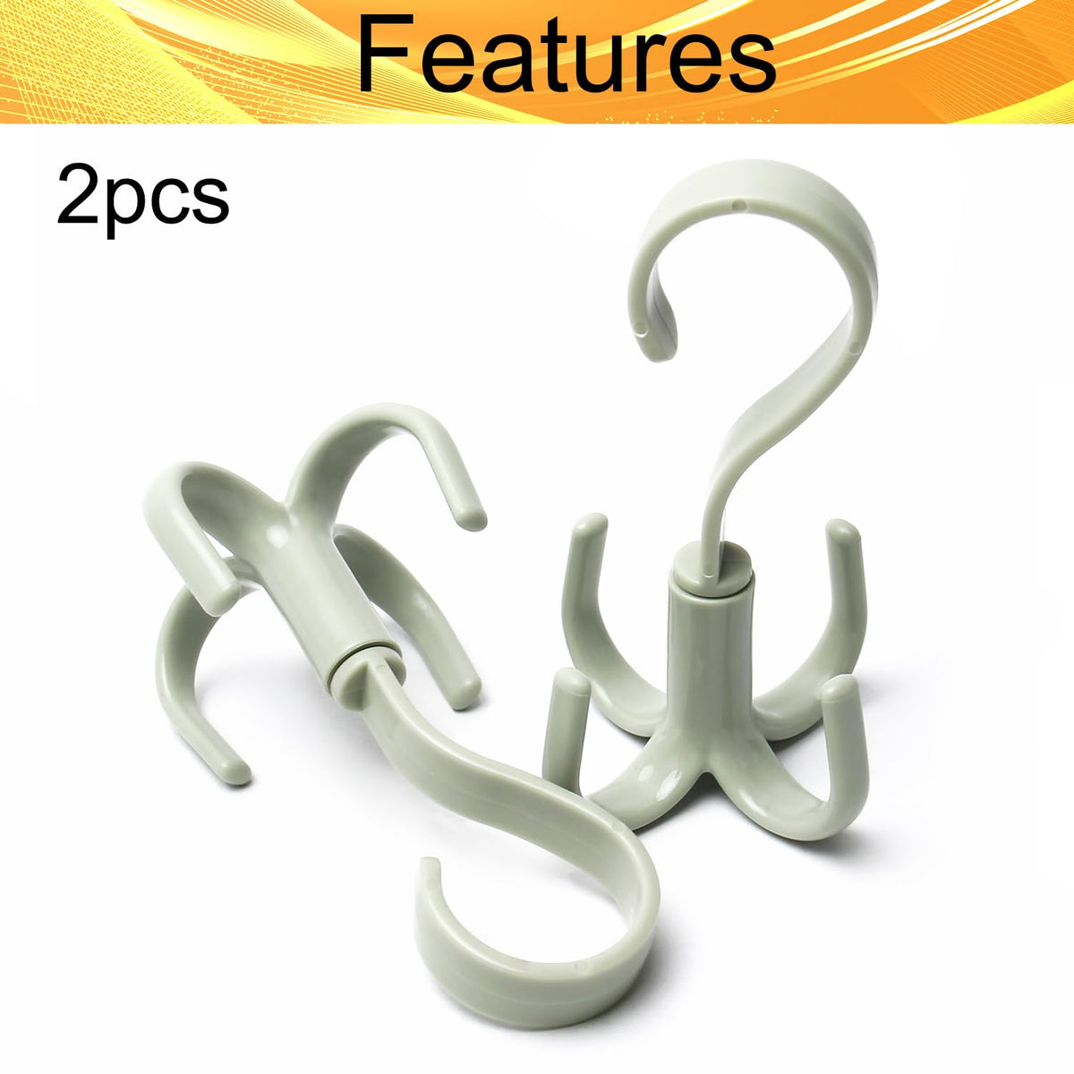 2Pcs Rotating Belt Hanger 360 Degrees Rotatable Organizer with 4 Hooks for Drying Towels Bras Clothes Gloves Plastic Laundry Sock Drying Hanger Nordic Green (2 Count)
