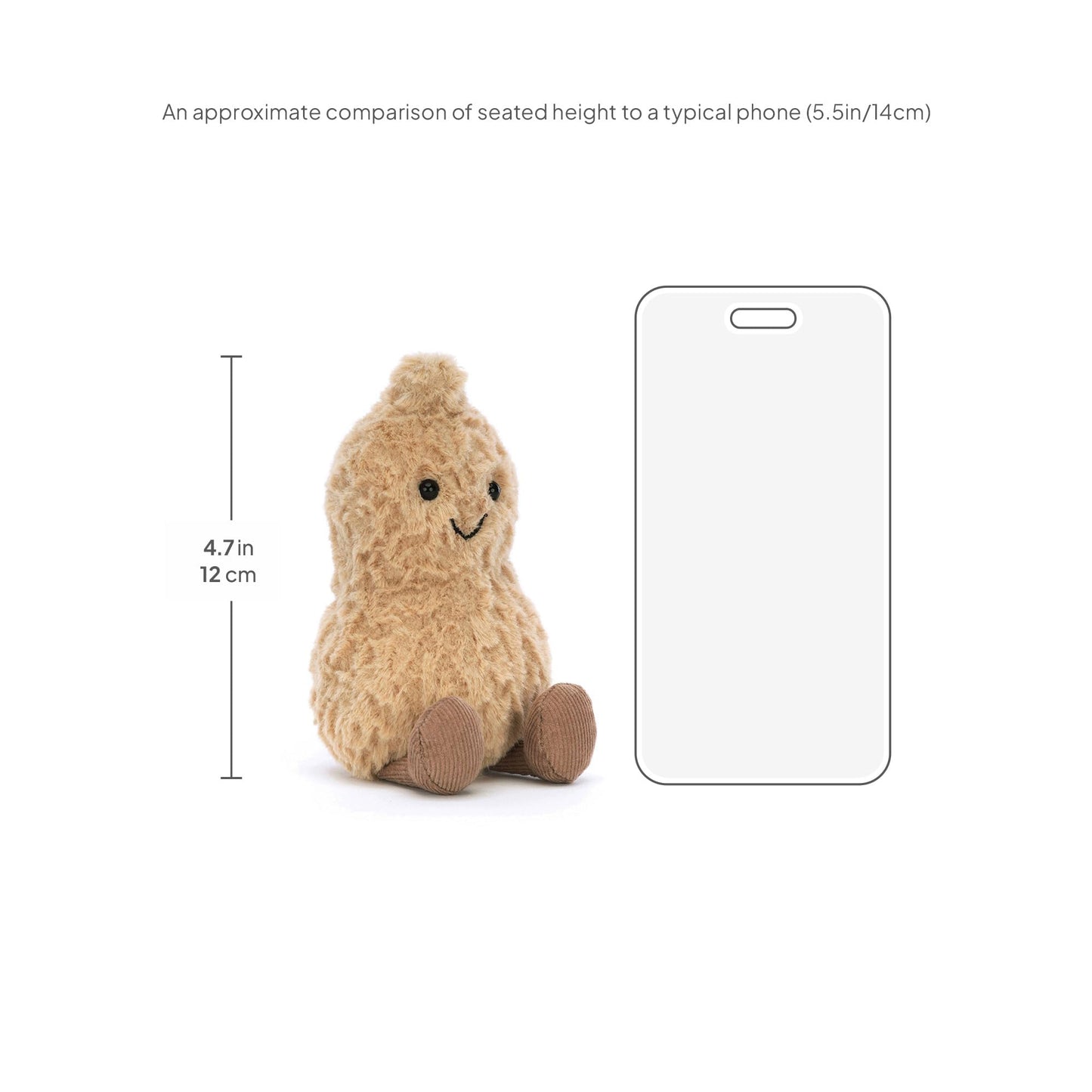 Jellycat Amuseables Peanut Stuffed Toy, 6 inches - Food Plush - Fun Gift Idea