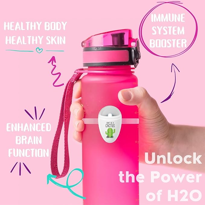 ULLA Drink Water Reminder, Smart Light for Water Bottle, Fits Most Bottles, Lights Up when Time to Drink, Hidrate Smart Water Bottle Reminder to Drink, Smart Hydration Reminder, Water Tracker - CACTUS