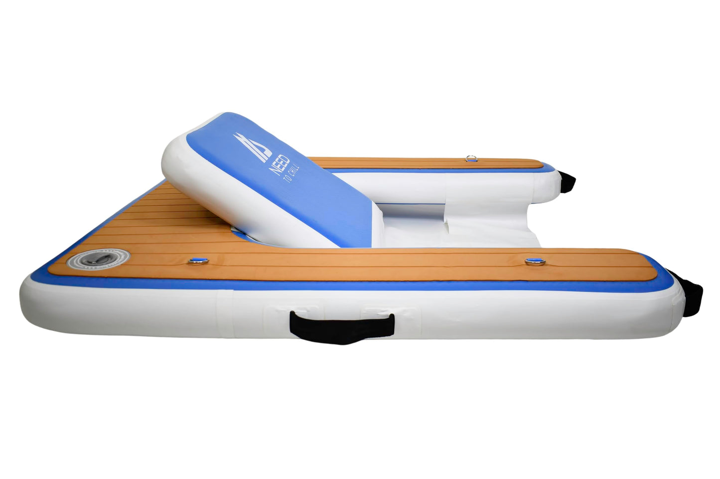 Need To Chill Inflatable Chair - Premium Outdoor Blow Up Seat Lounger for Boating, Beach, Lake, Pool - Includes Pump & Travel Bag - Foldable Water Floating Device for Adults Summer (Blue)