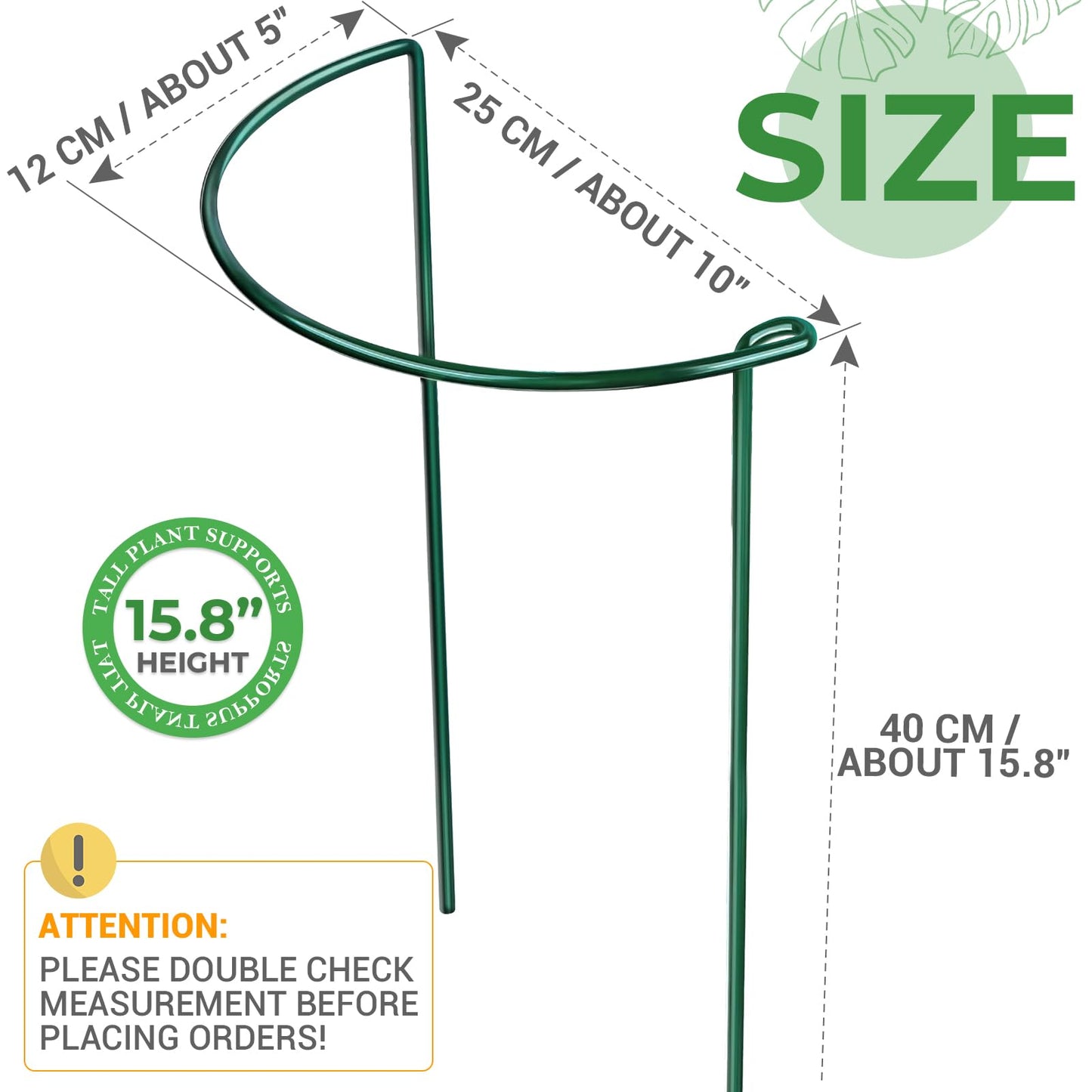 LEOBRO Plant Support, 8PCS Peony Cages and Supports, Plant Stakes for Indoor Plants, Outdoor Plants, Metal Garden Stakes, Plant Holders, Tomato Monstera Hydrangea Support Cage, 10" W x 15.8" H