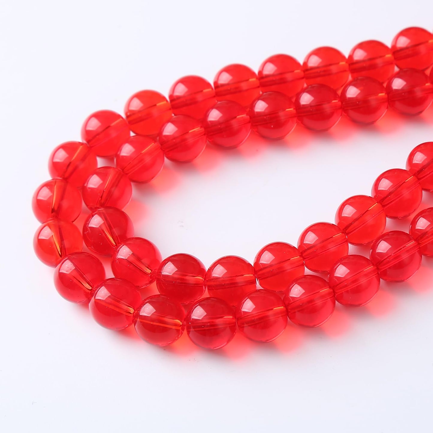 96PCS 8mm Garnet Red Glass Crystal Beads for Jewelry Making Crystal Energy Healing Power Stone Beads 2 Strand 32" DIY Bracelet Necklace Accessories