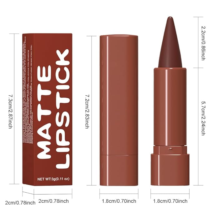 2Pcs Gradient Matte Lipstick Crayon Lip Liner pencil, Flawless Contour Gradual Ombre Effect lip Pencil, Lipstick for Women Long Lasting Waterproof Smudge Proof Lipstick Pencil 03#+08#
