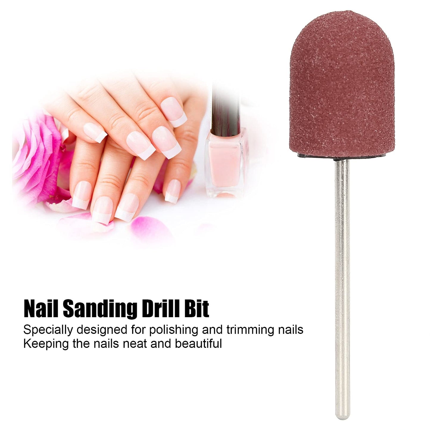 Nail Drill Bits Kit, Nail Art Sanding Nail Drill Bits Polishing Grinding Sanding Bands Set Nail Drill Head Accessory for Manicure Pedicure Nail Polishing Burr Home Salon Use 13 x