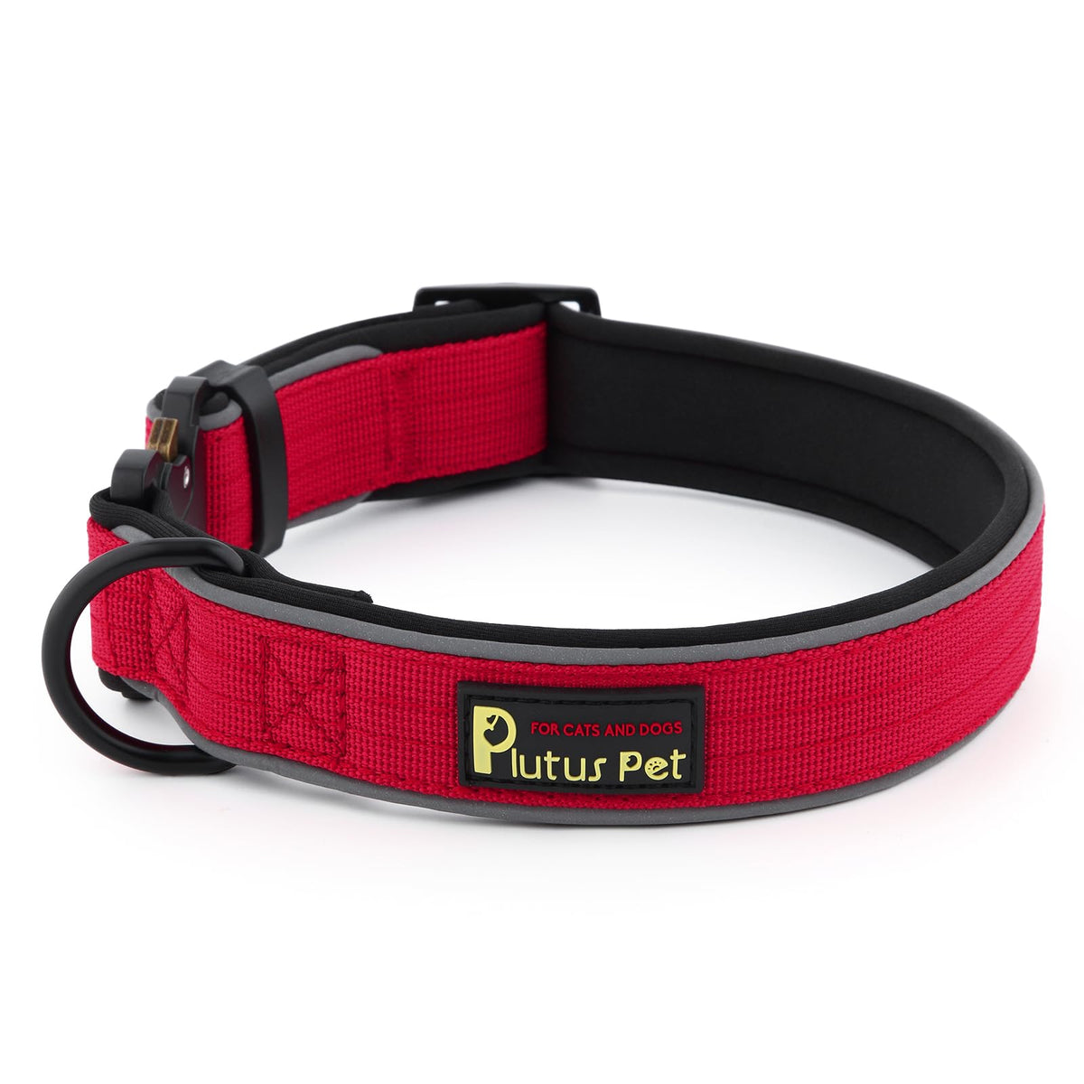 Plutus Pet Tactical Dog Collar, Reflective, for Small Medium Large Dogs