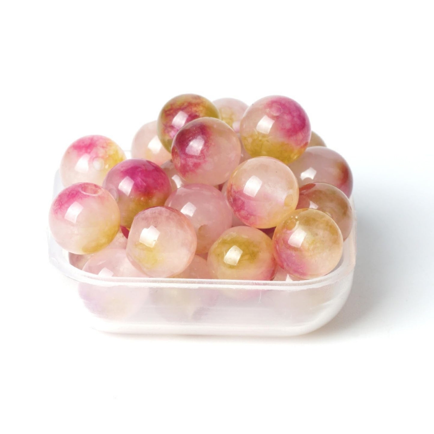 100Pcs Natural Stone 6mm Rose Red Jasper Round Loose Gemstone Energy Healing Beads Hole Size 1mm DIY Smooth Beads for Bracelet Necklace Earrings Jewelry Making