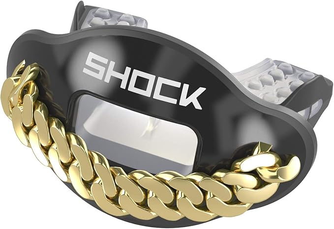 Shock Doctor Lip Guard, Adult and Youth Mouth Guard Football with Strap, Breathable Wide Opening Football Mouthpiece for Youth and Adults OSFA, Shock Doctor Mouth Guards, Max Airflow