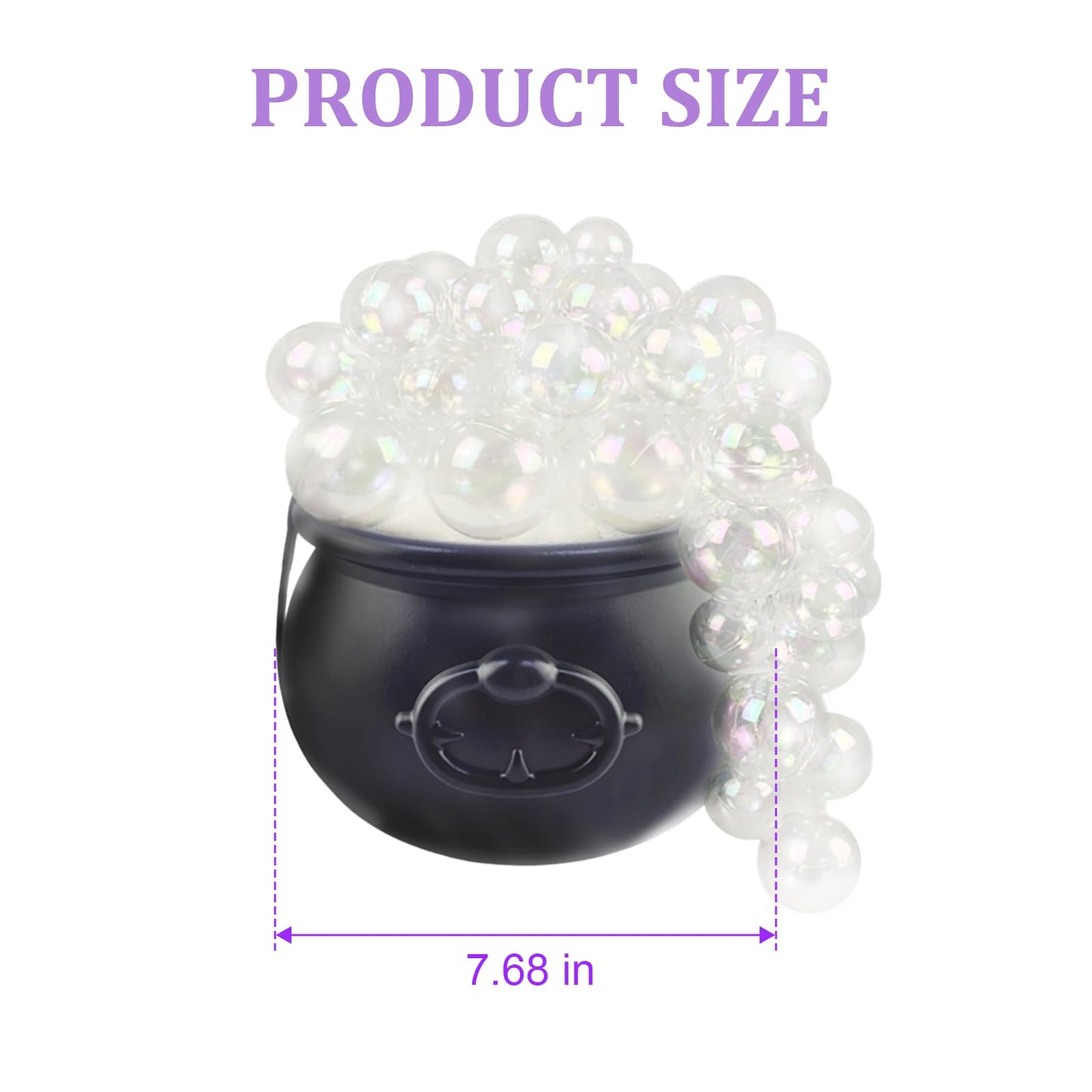 HEVOY Glowing Witch's Cauldron Set, Easy DIY Light-Up Bubbling Cauldron With Clear Ornaments, Halloween Party Indoor Prop Decor (Black)