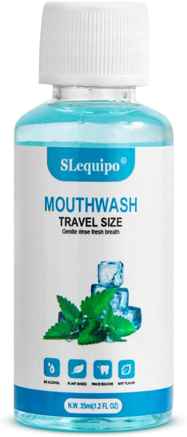 50 pcs Travel Size Mouthwash Bulk Mini Mouthwash, Fresh Mint Portable Mouthwash Individual 1.2oz/35ml Mouthwash Bottles for Travel Toiletry Kits