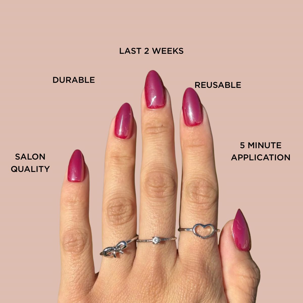 RED BABE Press-On Nails by Lavaa Beauty | Short Almond Red Chrome Nails