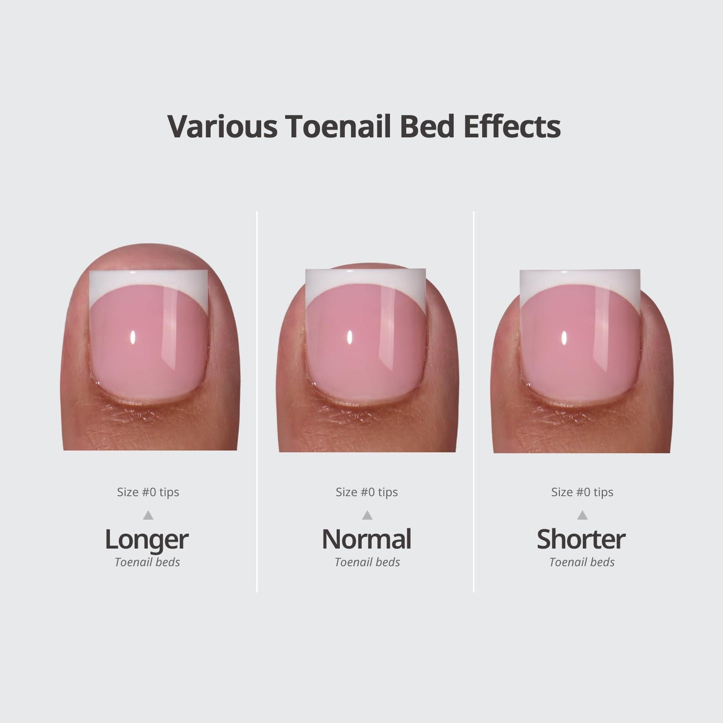 BTArtboxnails XCOATTIPS Toe Nail Tips - Lamp-Curable Sharp Square Nude Press On Toenails for Women, 150 Soak Off French Tip Toe Nail Extensions in 15 Sizes, Builder Gel & Top Coat Required