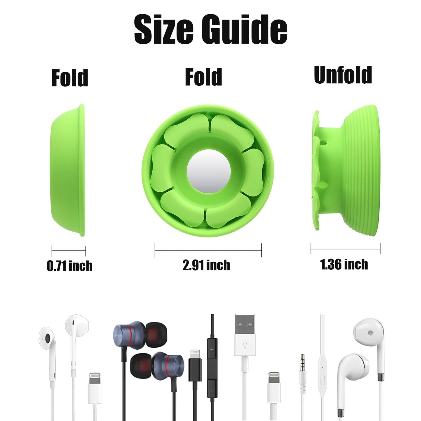 MAIRUI Wired Earbud Case 3 Pack Earphone Headphone Cord Organizer Earbuds Wrap Soft Silicone Magnetic Holder Storage Tangle Free Cable Winder(Red/Blue/Green)