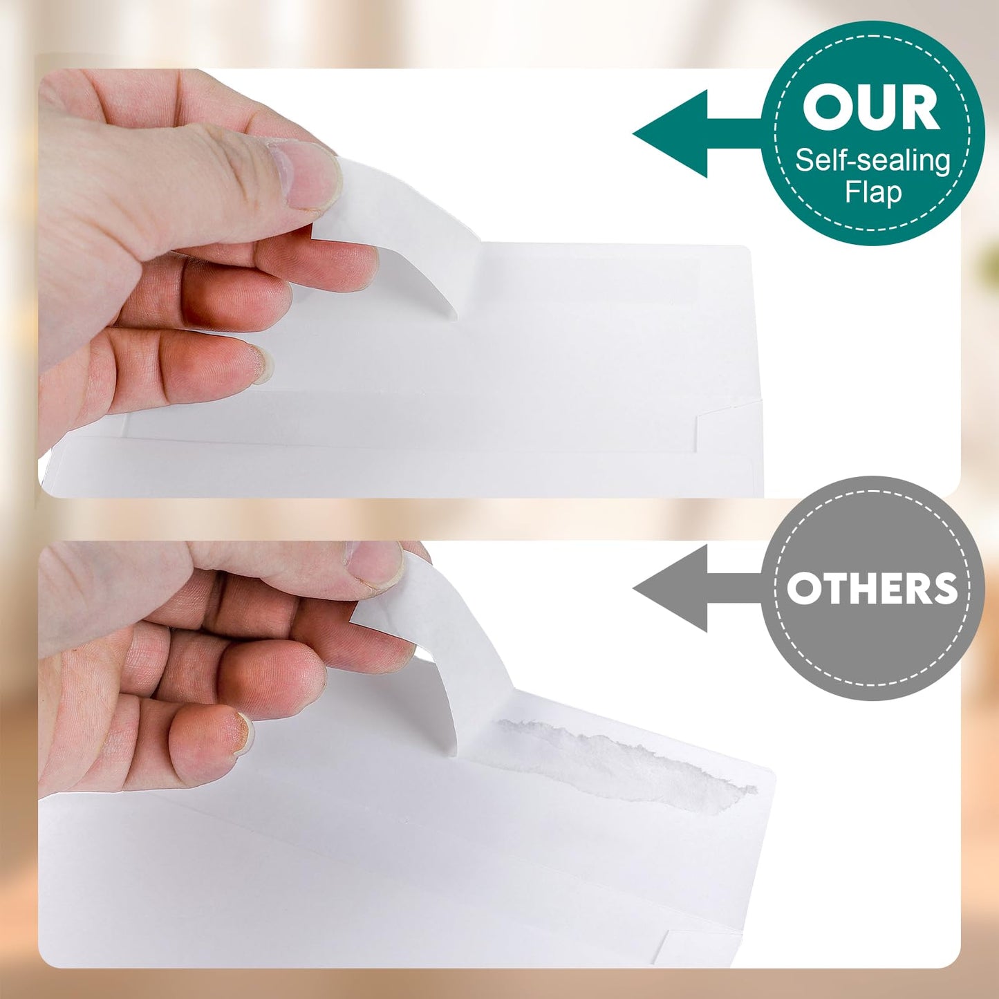 100 Pack White Blank Cards and 100 Pack Envelopes 4x6, Note Greeting Cards and Envelopes Set, Folded Cardstock with Self-Seal Envelope for DIY Greeting Thank you Cards, Invitations in All Occasions