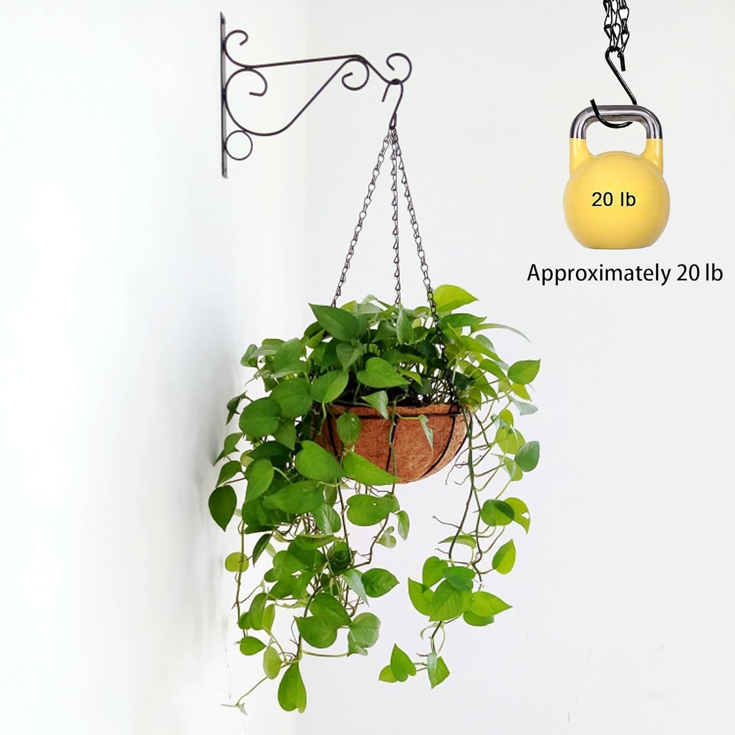 PWireless 3 Pack 16 inch Hanging Basket Chain, Long Hanging Plant Chains, Flower Pot Basket Chains 3 Point Replacement Chain Hangers for Planters, Bird Feeders, Lanterns and Other Ornaments (Black)