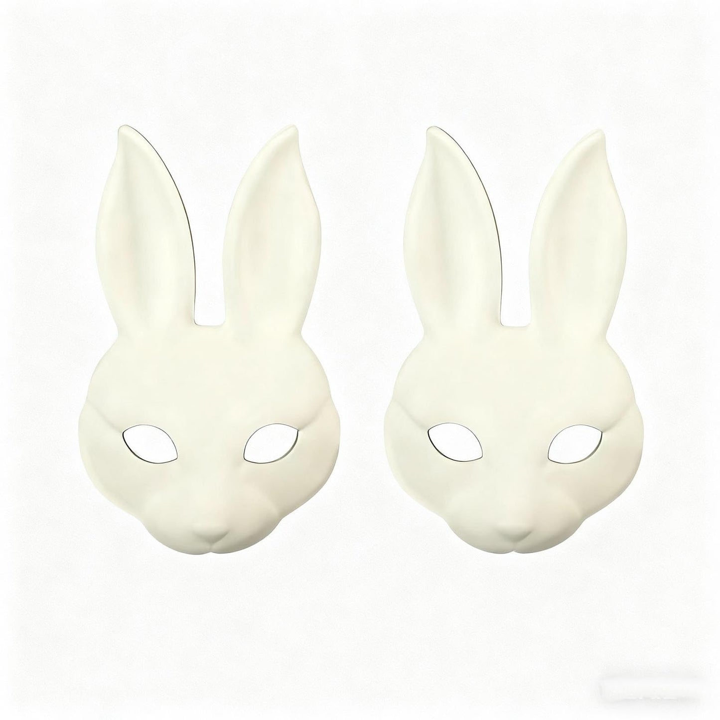 Yamoloz White DIY Bunny Mask for Costume Party or Festive Events 2 Pcs