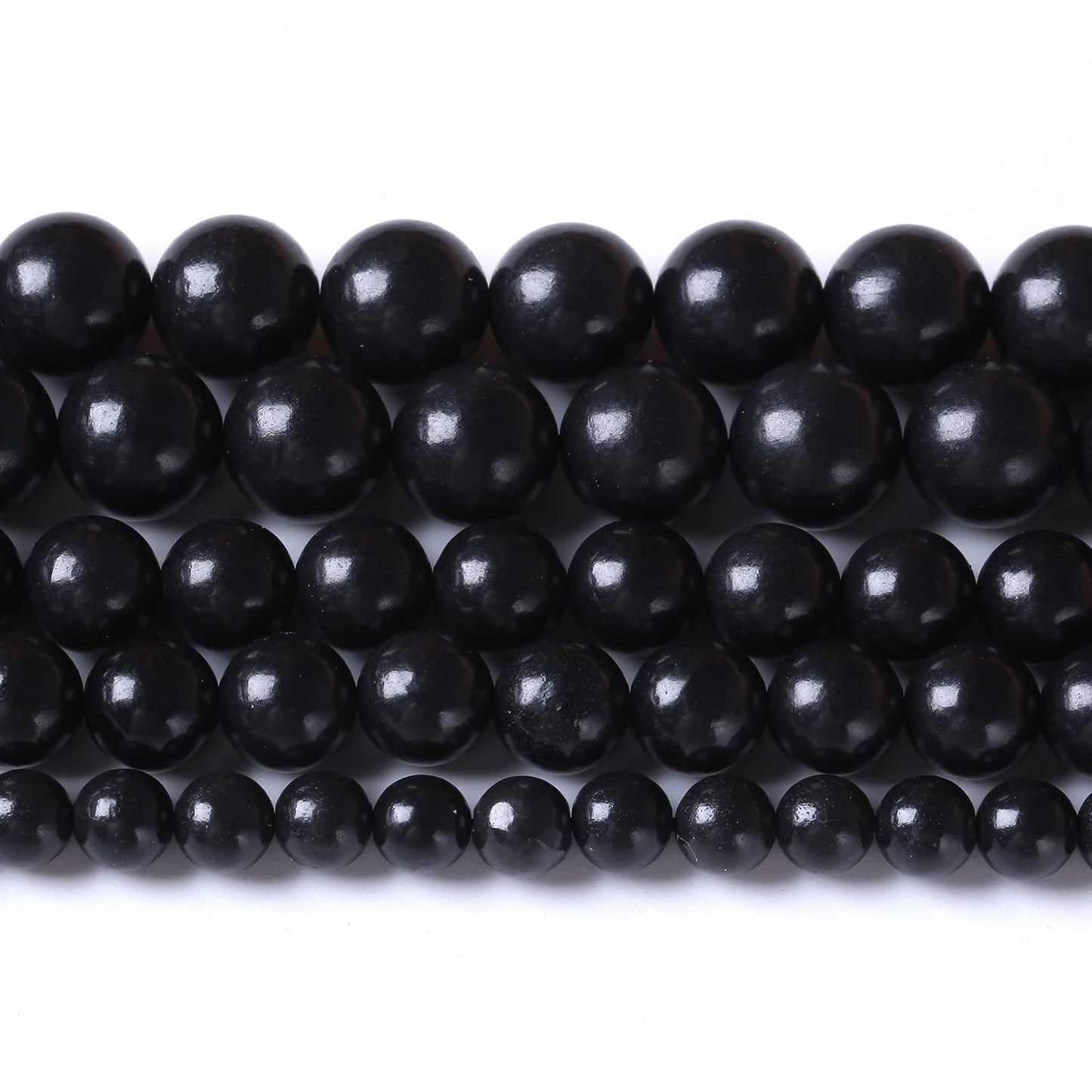 4MM 88PCS Natural Stone Shungite Beads Crystal Loose Beads for Jewelry Making DIY Bracelet