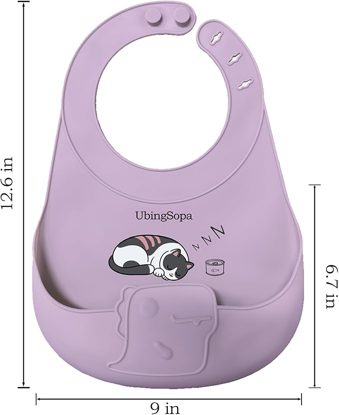 Silicone Baby Bibs – Adjustable, Soft, Waterproof & Durable, with Large Food-Catching Pocket, Feeding-Friendly
