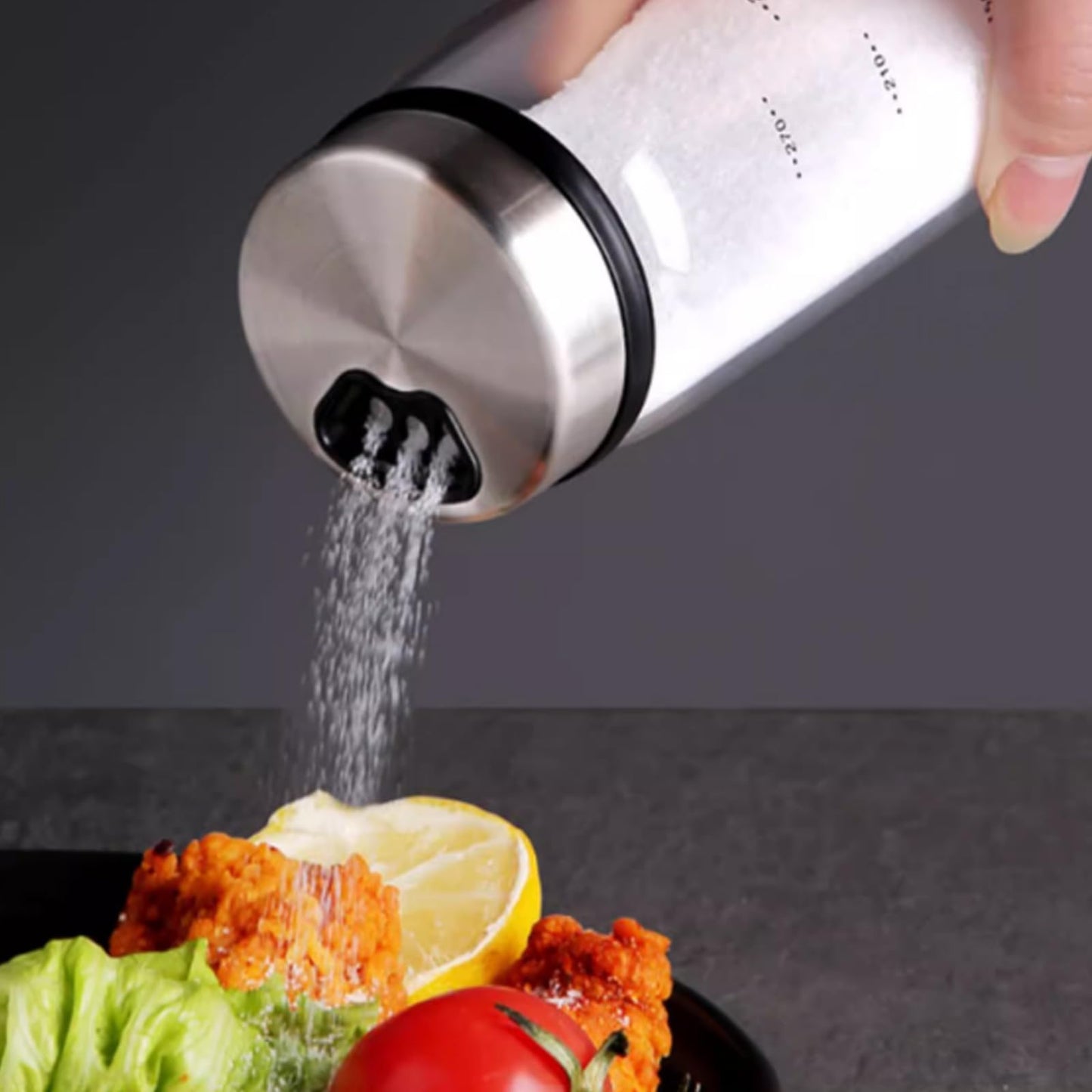 2-Piece 4-Neck Glass Seasoning Shakers - Moisture Resistant (500ml/17oz)