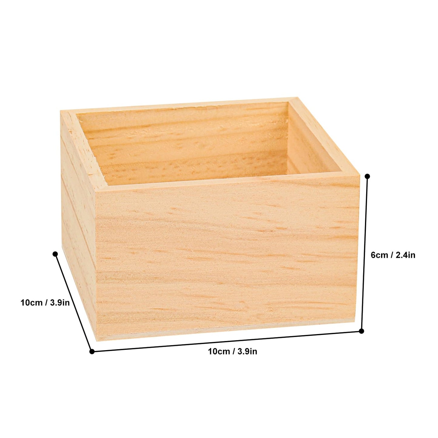 Geytetqi 21 Pack Wooden Box, 4 x 4 Inch Unfinished Small Square Wood Organizer Storage Boxes, Rustic Wooden Box, small wooden crates, Ideal for Crafts and Decoration Succulents