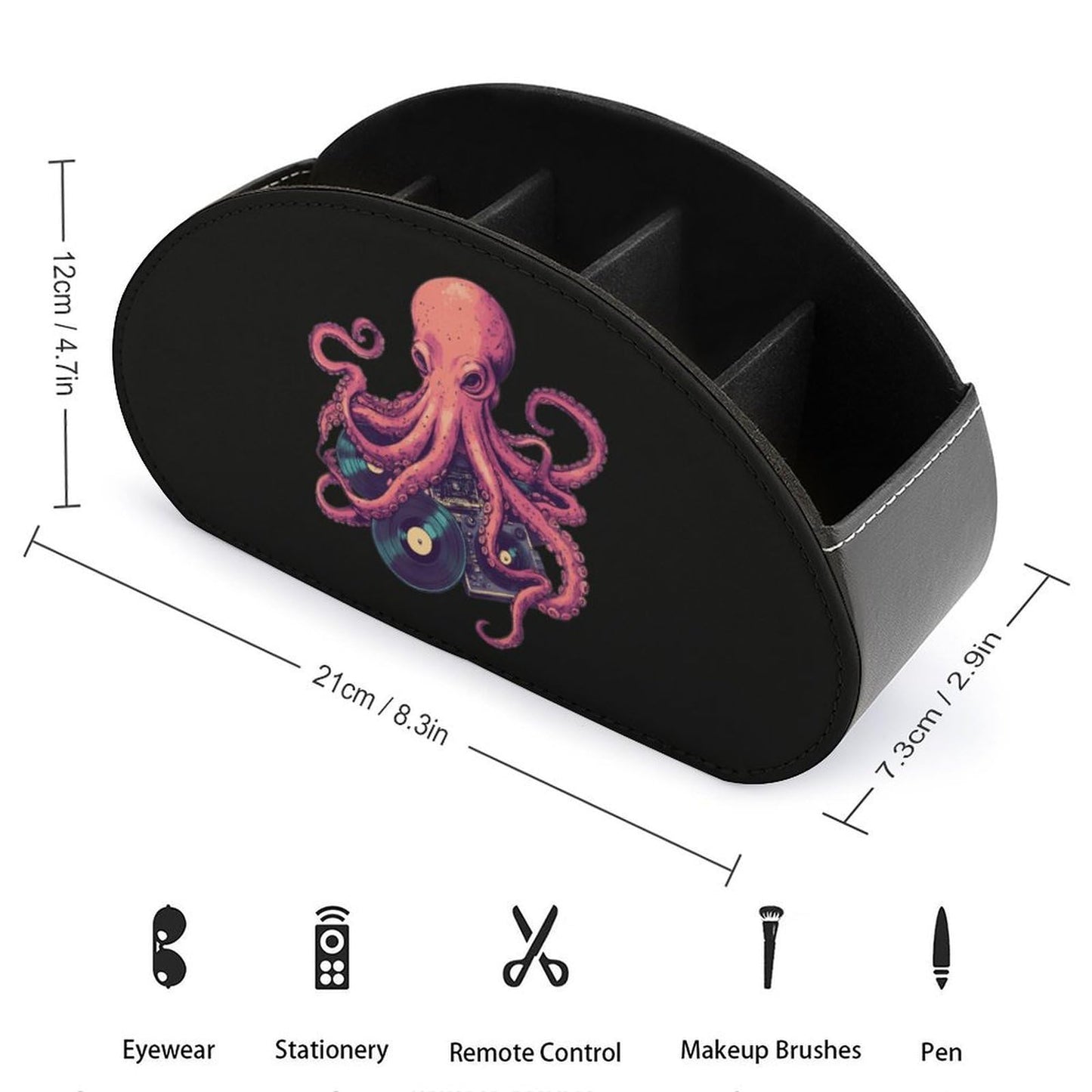 DJ Octopus Remote Control Holder with 5 Compartments Caddy Desktop Organizer for Home Office