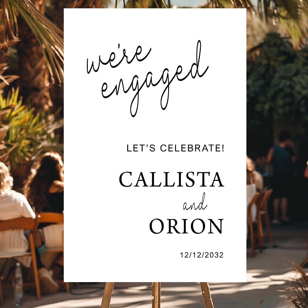 Personalized Engagement Welcome Sign – Minimalist Yard Sign for Engagement Party & Bridal Shower (Version 5)