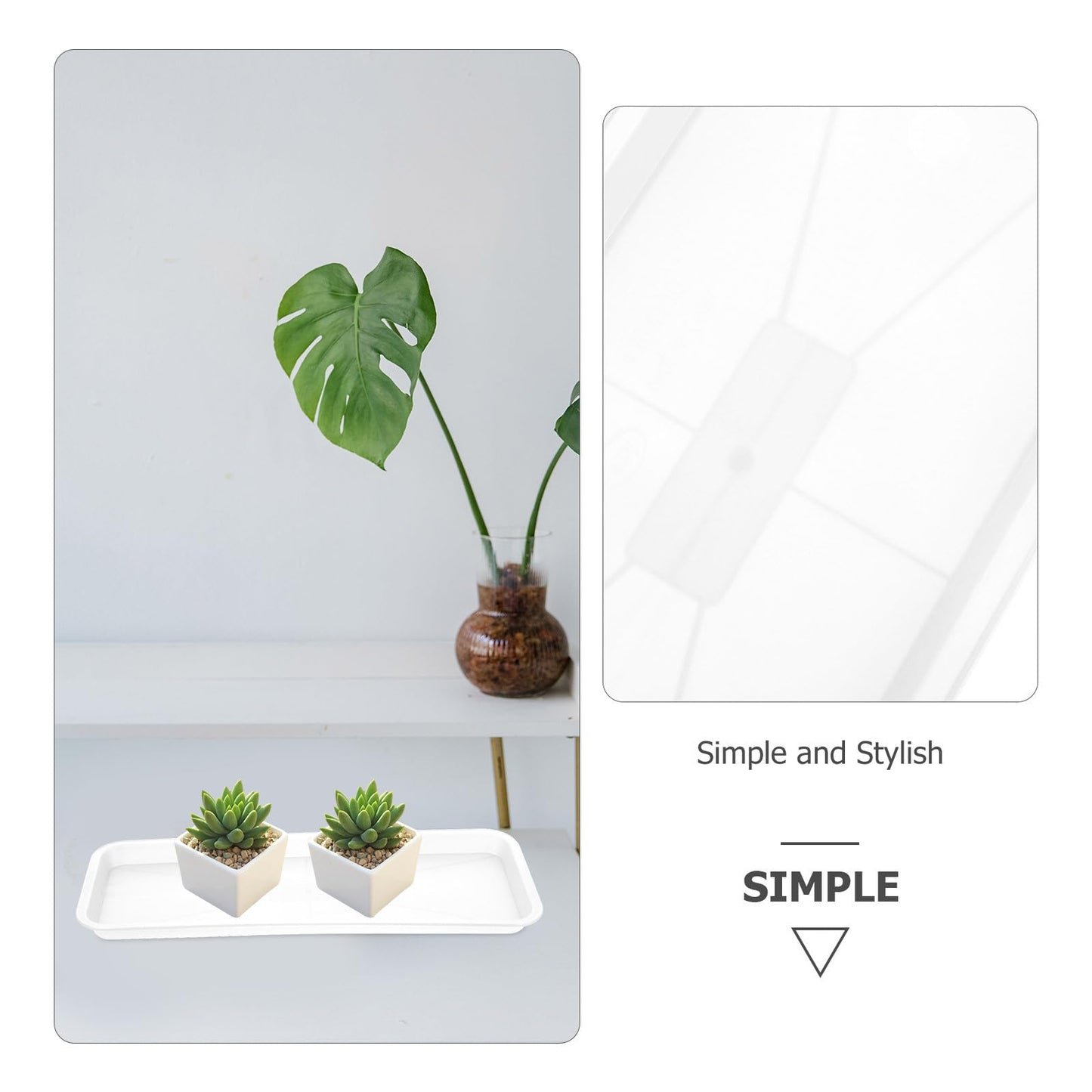 FAVOMOTO 10 Pack Plastic Rectangular Plant Drip Trays, Indoors Heavy Duty Sturdy Plant Saucer for Flower Pot Planter Windowsill Pot Seed Starting Growing Trays