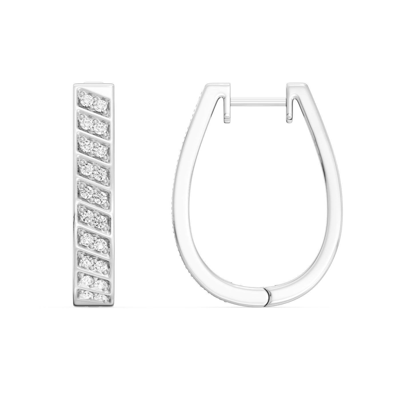 Gilded 1/2 ct. T.W. Lab Diamond (SI1-SI2 Clarity, F-G Color) and Sterling Silver Hoop Earrings