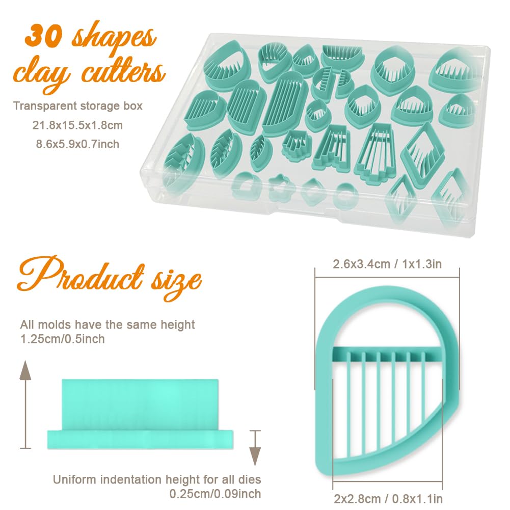 ORIGACH 28 Pcs Tassel Polymer Clay Cutters Set Boho Earring Clay Cutter DIY Craft Supplies for Earring and Jewelry Making