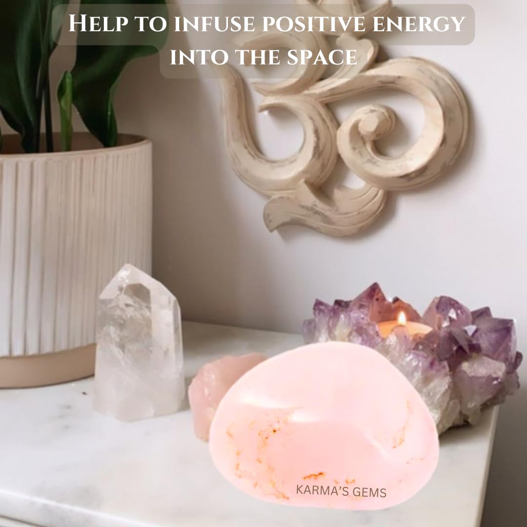 Karma Gems Rose Quartz Tumbled Stones Natural Crystal Kit for Reiki Healing Crystal Polished, Tumble Stones, Chakra Balancing, Reiki Gift, Home Decor (15-25 MM)