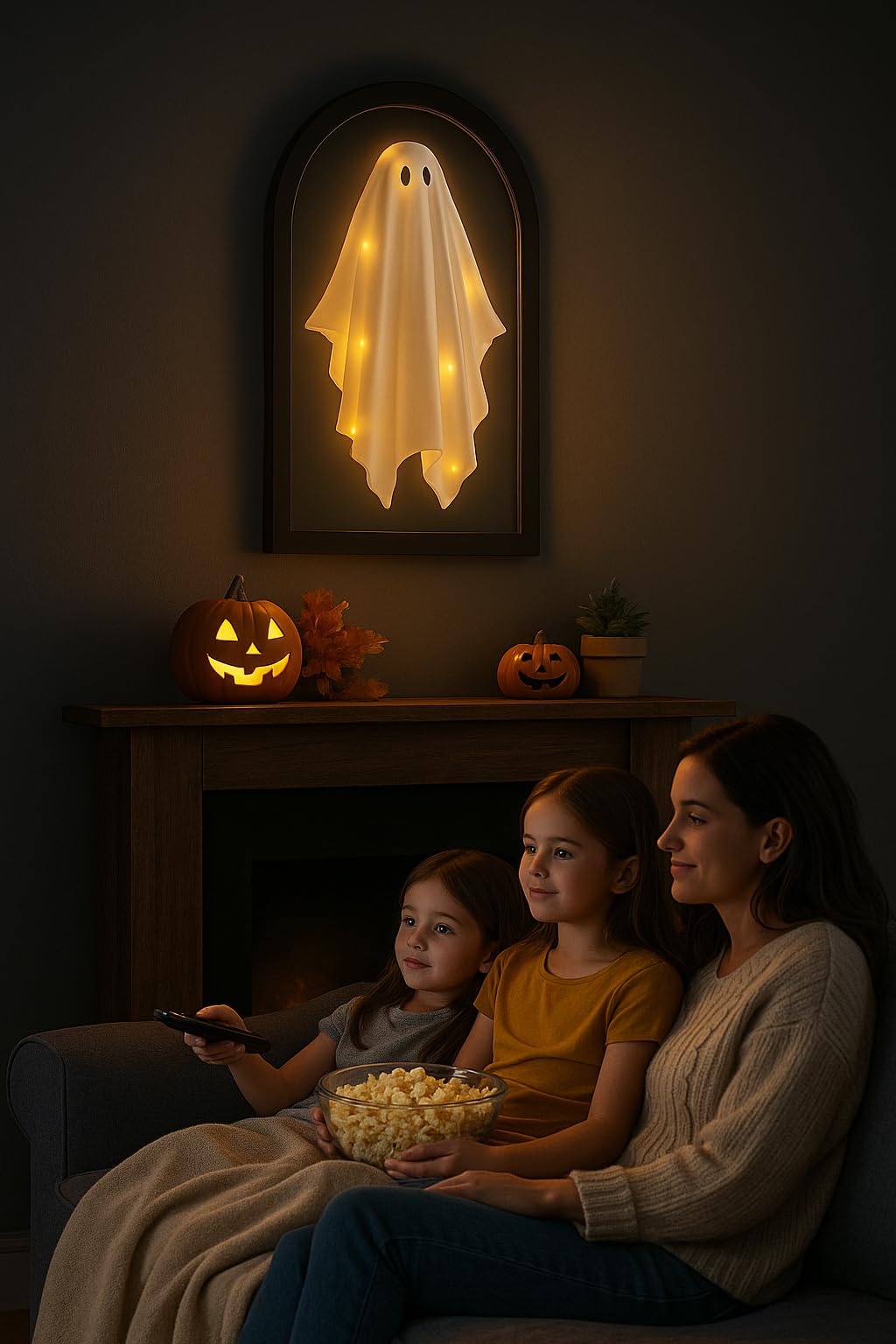 Adouiry Halloween Hologram Haunted Ghost Mirror - Novelty Ghost Silhouette Decal for Mirror - Halloween Decorations Indoor Spooky Home Decor