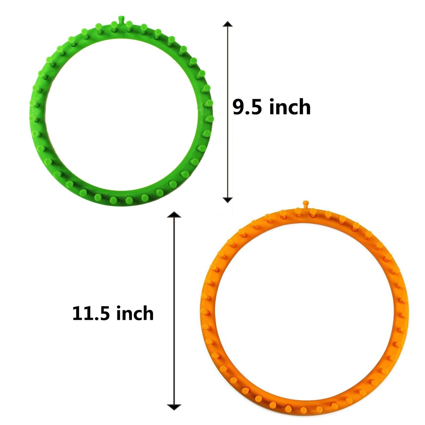 S & E TEACHER'S EDITION 2 Pack Round Knitting Loom Set, DIY Knitting Craft Kit, 9.5 Inch & 11.5 Inch Diameter for Woman & Man Hat Knitter(2 Round Loom).