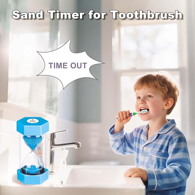 Hourglass Sand Timer 15 Minute, Unbreakabl Sand Clock 15 Min, Reloj De Arena 15 Minutos, Colorful Hour Glass Sandglass for Classroom Game Kitchen (Blue)