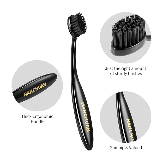 HANCHUAN Precision Styling Brush for Natural Hair - Portable Edge Control and Bristle Brush