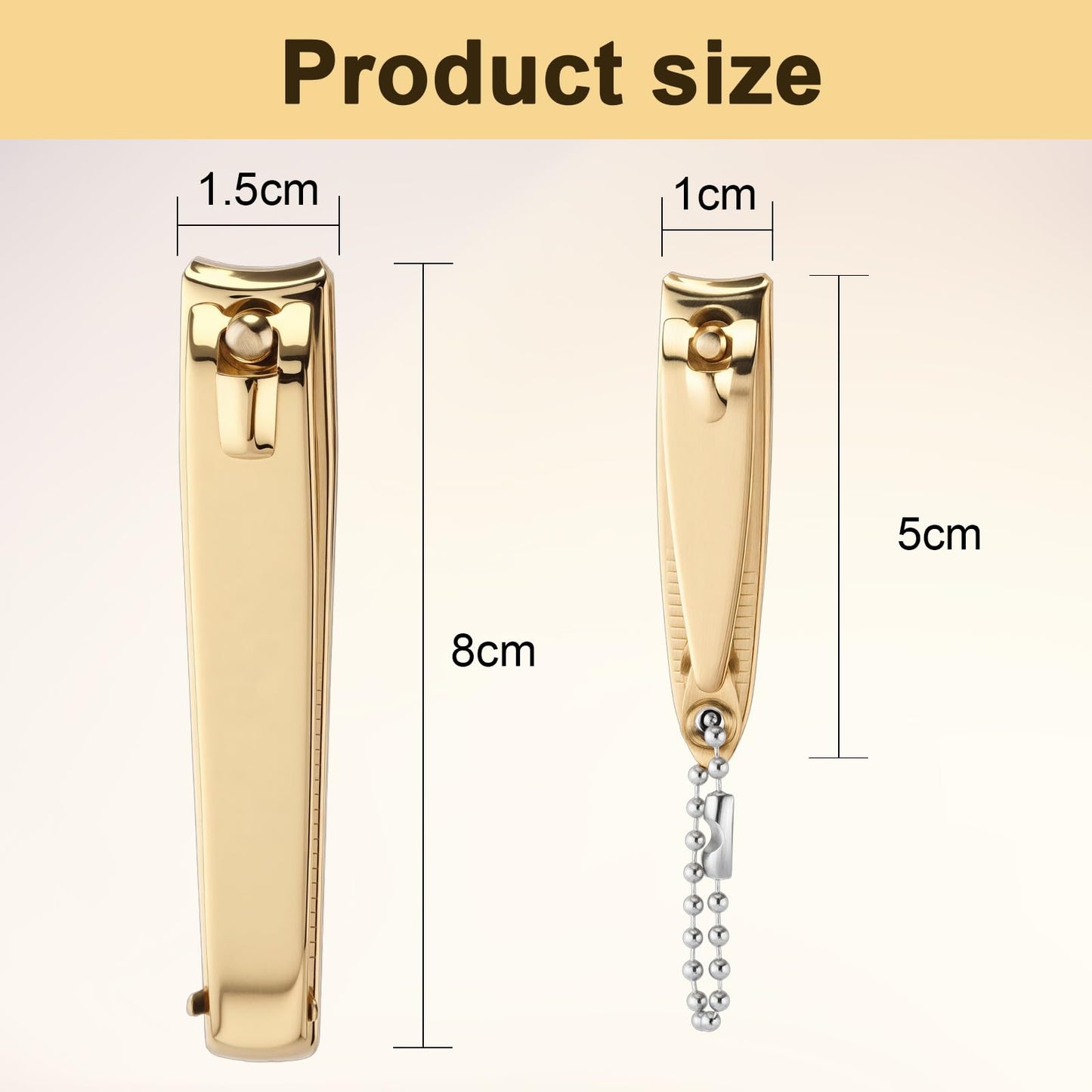 Bememo 12 Pieces Stainless Nail Clippers Set Fingernail and Toenail Clippers Nail Cutter Tool Set for Men and Women(Gold)