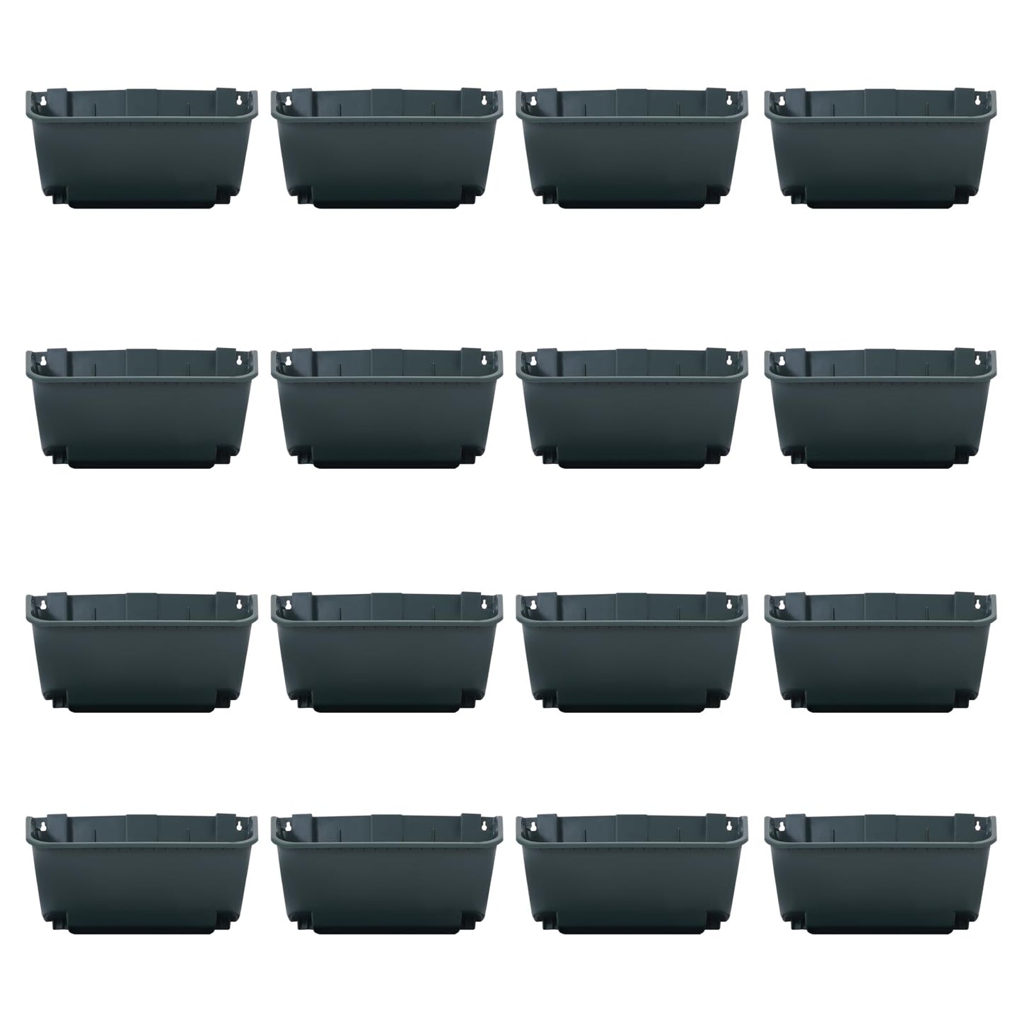 Liffshsy Vertical Wall Planter, Wall-Mounted Living Garden Planter with 16 Plastic Pots Stackable Wall Hanging Flower Pot Clasp Design for Vegetables Flowers (Army Green 16)