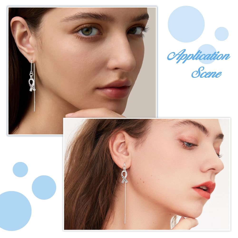 Hobbspring 2 Pairs Silver Chain Threader Earrings 925 Sterling Silver Tassel Chain Earrings 8cm Pull Through Threaded Long Chain Drop Tassel with Loop for Women DIY Earring Making