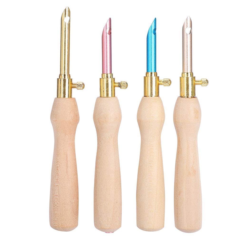 Lavor Punch Needle Supplies 10×6×2 4pcs Portable Punch Needle Knitting Embroidery Pen Wooden Handle for Sewing Felting DIY Craft Handwork