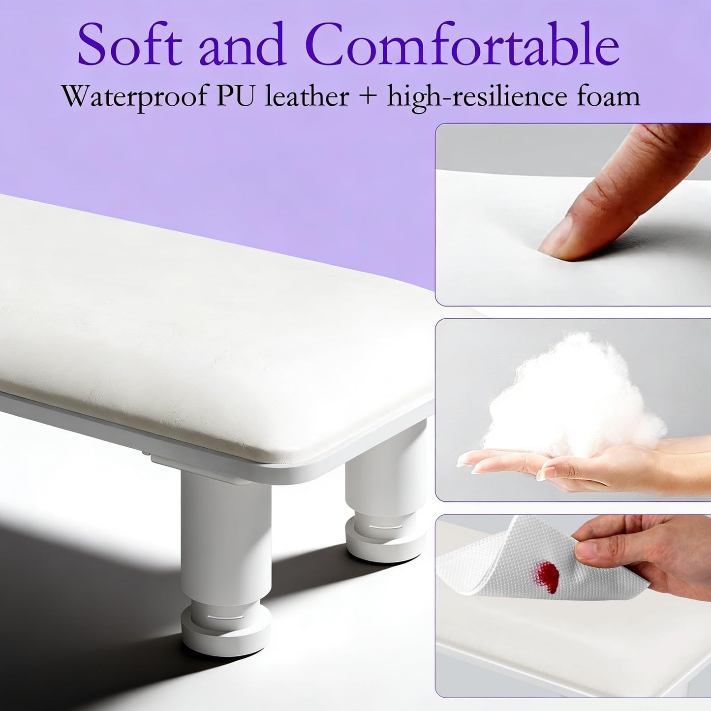 Arm Rest for Nails Tech, Adjustable Height Nail Arm Rest Stand Manicure Hand Rest Armrest Anti-Slip