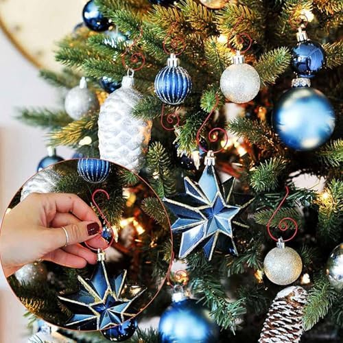 200pcs Sturdy Metal Hooks for Festival Decoration 50mm Christmas Ornament Hangers Corrosions Hanging Clip Rustproof Christmas Tree Hooks