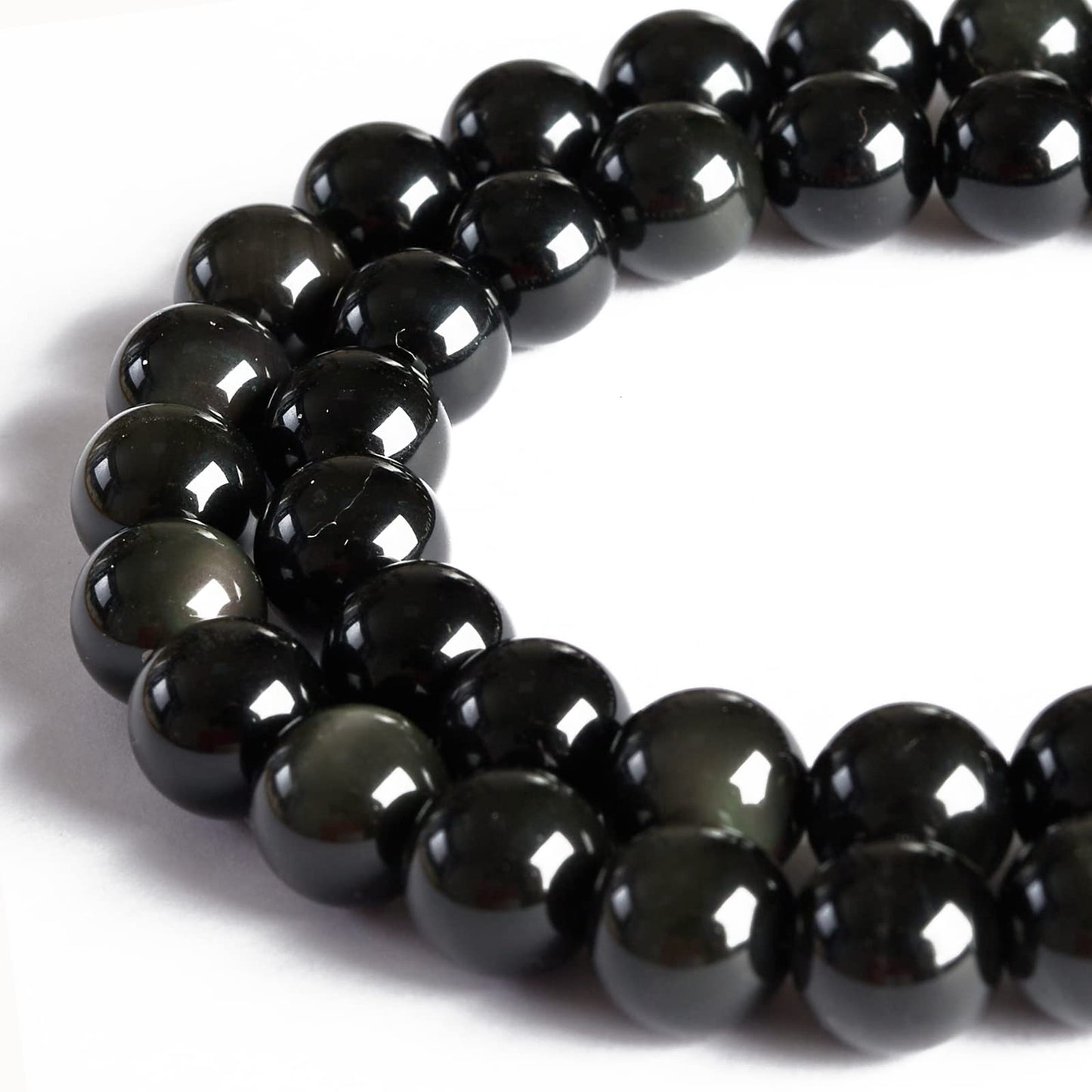 35pcs 10mm Natural Rainbow Obsidian Beads Gemstone Beads Round Loose Beads for Jewelry Making