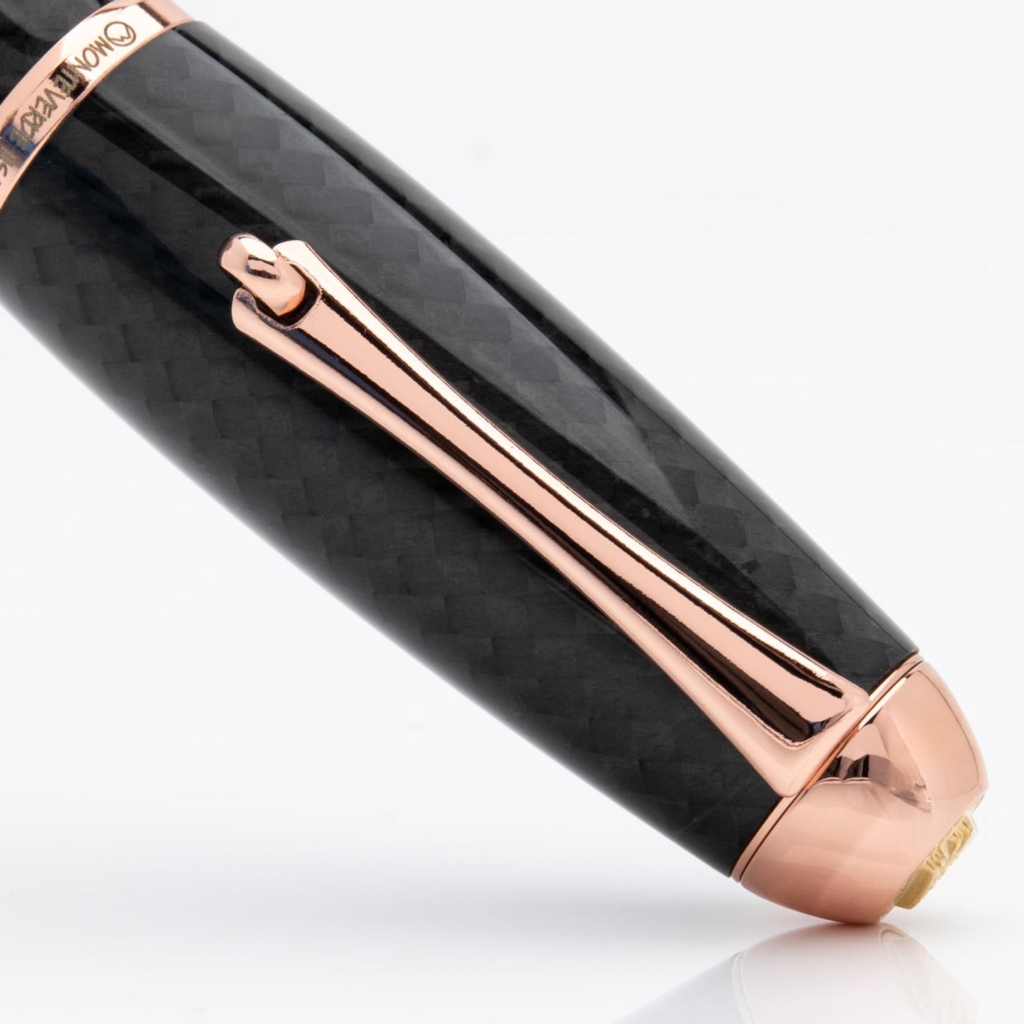 Monteverde USA Super Mega Carbon Fiber Ballpoint Pen - 18K Rose Gold Plated Trim - Luxurious Carbon Fiber Pen - Refillable Parker-Style - Durable and Elegant
